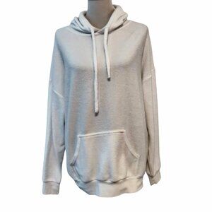 Soft Serve Unisex Size L White Fleece Kangaroo Pocket Pullover Hoodie Sweatshirt